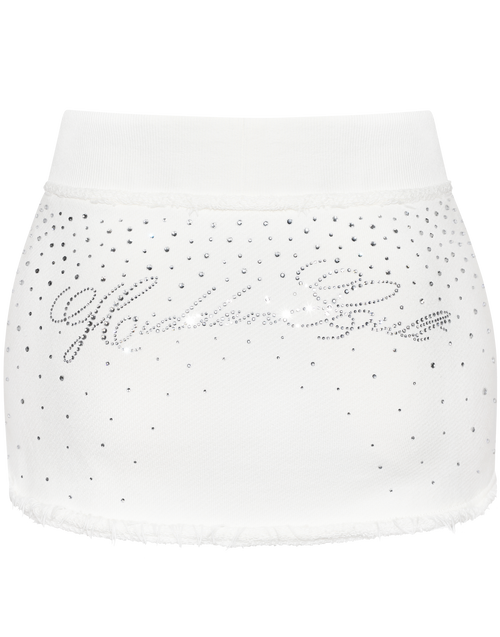 Rinestone White Mini Skirt