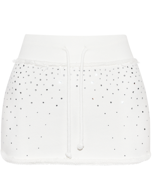 Rinestone White Mini Skirt